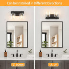 2 Light Modern Bathroom Light Fixtures Over Mirror, Black Vanity Lights for Bathroom Wall Sconces with Clear Glass Shades, E26 Socket (Bulbs Not Included)