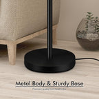 30W Torchiere Floor Lamp - 3600LM Super Bright LED Floor Lamp, 71 Inch Stepless Dimmable Standing Lamp with 3000K Lighting, Rotary Switch, Tall Metal Torch Floor lamps for Living Room/Bedroom (Black)