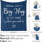 Pubrave Get Well Gifts for Women/Men, Inspirational/Sympathy/Thinking of You/Cheer Up/Feel Better Gifts for Women/Men, Healing Blanket Dark Blue 60x80in