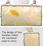 90L Under Bed Storage Containers, Closet Organizers and Storage Bins, Foldable Underbed Storages Bags for Blankets, Towels, Comforter, Sweaters, Pillows, Linen Sheets, Wrapping Paper, 4 Pack Beige