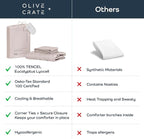 Olive + Crate Tencel Eucalyptus Cooling Duvet Cover Set - Hypoallergenic, Lyocell Tencel Duvet Cover - Soft, Temperature Regulating with Hidden Button Closure & Corner Ties - Queen Size [Barely Pink]