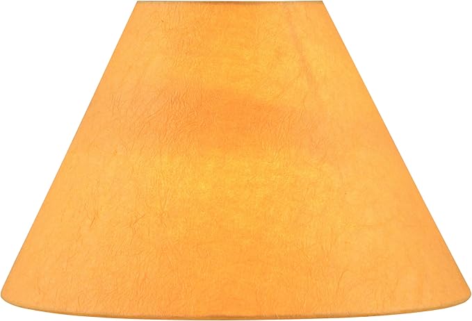 Aspen Creative 56041, Hardback Empire Transitional UNO Lamp Shade, Carrot Orange Parchment Wrinkled Paper, 4" Top x 10" Bottom x 7" Slant Height, Slip 33mm