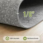 Felt Rug Pad with Gripper Dots, 2x6 Ft Non-Slip Rug Underpad with PVC Backing, 1/6" Thick Cushioned Carpet Pad Gripper for Hardwood Floors, Vinyl & Tile, Under Rug Padding Floor Protection