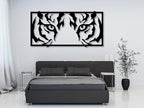 Vailla Tiger Eyes Wood Wall Art Decor Wooden Tiger Head Wall Hanging Sculpture Wooden Animal Modern Wall Home Decoration Nature 3D Textured Sculptures for Living Room Bedroom Office Dinnig Room