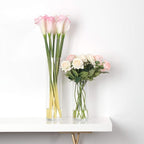 WGVI Quality Thick Weighted Clear Cylinder Glass Vases, 3" W x 12" H, Skinny Bud Vase Floral Bouquet Flower Arrangements Storage Container Candle Holders Decorative Accents, Bulk Wholesale, 12 Pieces