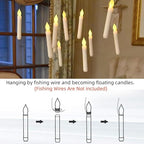 Homemory 12PCS Flameless LED Taper Candles Lights, NO Remote, Battery Operated Candlesticks with Warm Yellow Flickering Flame, 0.79 x 6.5 Inches Dripless Fake Floating Taper Candles