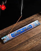 Japanese Incense Stick Holder with Ash Catcher - Ceramic Incense Burner with Traditional Ukiyo-e Art, for Zen Meditation, Home Decor & Gift