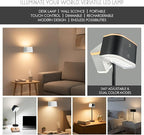 2 Pack Dual-Tone Rechargeable Cordless Desk Lamp – Black & White Portable Table Light, Type-C Charging Table lamp, Touch Control, 3 Color Temps, Stepless Dimming for Reading Study Bedside