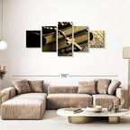 Elephant Stock Bible And Cross Wall Art Multi Piece Canvas - 5 Panel Christian Pictures Decor - Digital Design Canvas Print - Christian Wall Decor - 80" X 36"