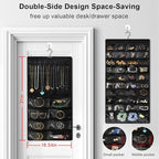 Hanging Jewelry Organizer for Closet, Double-Sided 48 Pockets & 8 Necklaces Holder Jewelry Hanging Organizer to Store Earrings, Necklaces, Bracelets, Rings