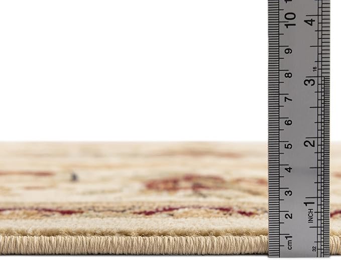 Rugs.com Chateau Collection Rug – 13' Round Cream Medium Rug Perfect for Kitchens, Dining Rooms