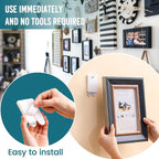 TAILI Picture Hangers 8 Pcs, Damage Free Picture Hangers for Walls，Adhesive Picture Hanging Hooks Without Nails，Art Hanger for Bathroom Kitchen Home Door Closet, Inclue 2 Extra Strips