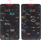 DIOMMELL 80 Pockets Hanging Jewelry Organizer for women, Storage Bag for Earrings Necklace Bracelet Ring accessory display holder box
