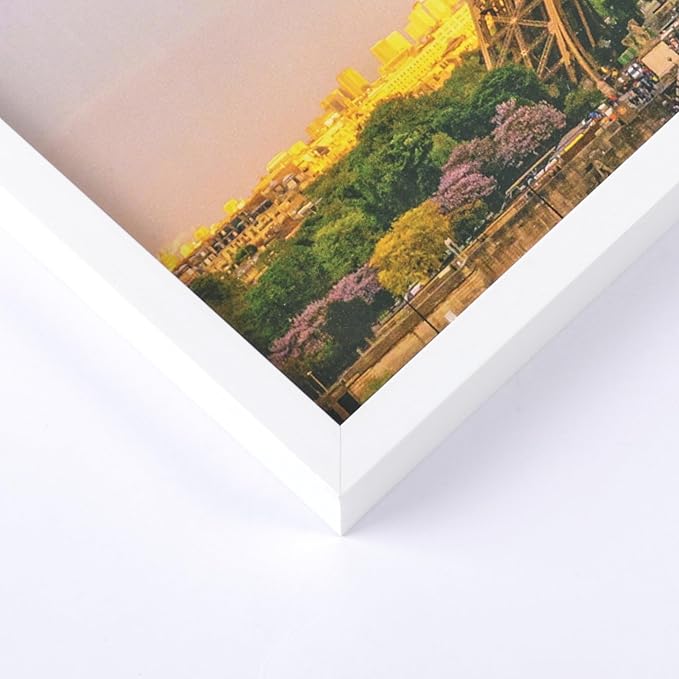 upsimples 8x10 Picture Frame Set of 3, Made of High Definition Glass for 8 x 10, Wall and Tabletop Display Thin Border Photo Frames for Home Decor, White