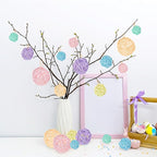 Patelai 72 Pcs Wicker Rattan Balls Decorative Balls for Vase Centerpiece Bowls Orbs Filler for Spring Summer Craft Home Decor, 4 Sizes (Macaron Color)