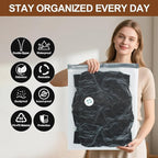 20 Pack Vacuum Storage Bags,Space Saver Bags for Clothing,Comforters,and Bedding,Includes 4 Jumbo, 4 Large, 4 Medium, 4 Small/4 Roll Bags,Compression for Closet & Travel, With Electric Pump