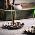 2 Pack Incense Burner, Incense Holder for Sticks, Brass Lotus Incense Stick Holder