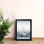Bathroom Decor Wall Art Heart Water Drop Splash Modern Canvas Pictures Print Black Framed Bathroom Painting for Wall