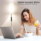 Ambimall 64'' Floor Lamps for Living Room with Remote Control and Stepless Dimmable Colors Temperature & Brightness, Gold Standing Lamp with White Marble Base