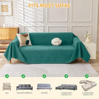 Deep Dream Cat-Scratch Resistant Couch Cover, Waterproof Sofa Cover for 3 Cushion Couch Washable, Pet Friendly Couch Protectors Anti Slip Thickened Love Seat Slipcovers for Dogs Pets,71" x 134",Green