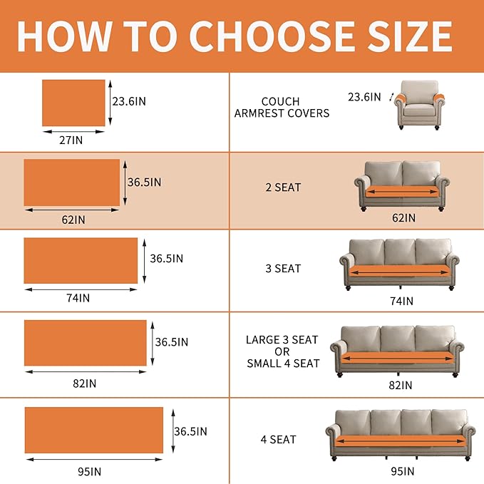 HAOMAIJIA Pet Couch Covers for Sofa Waterproof Couch Cover for Dogs Chenille Non Slip Sofa Covers Washable for 2 Cushion Couch Furniture Protector (Brown, 36.5" x 62" 1 Pack)