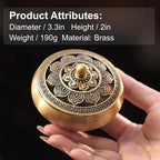 Brass Incense Burner Bowl, Lotus Shape, with Stick Holder & Incense net &Fire Cotton Incense Holder Cone Coil Incense Burner Ash Catcher with Lid for Indoor Office Décor, Handicraft Gifts,Censer