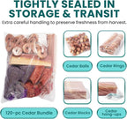 50 Cedar Rings for Clothes Storage & Closet Set - Drawer & Closet Freshener - Clothing Storage Accessories