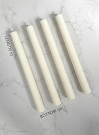 10" Candle Sticks, Ribbed Taper Candles, Ivory, 4-Pack, Unscented