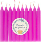 Alternative Imagination Pink Chime Candles - 20 Pack of Unscented 4 Inch Mini Taper Candles - Dripless Long Burning Ritual Candles for Meditation, Spell Work, Birthdays, Ceremonies & Home Decor