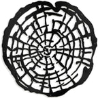 SIGNLEADER Metal Wall Art Decor Wood Rings of Tree Minimalist Modern Abstract Wall Sculpture Hangings Home Decoration for Living Room, Bedroom, Bathroom, Kitchen, Outdoor - 24" Black