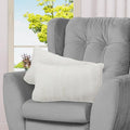 Cheer Collection Faux Fur Throw Pillows - Decorative Pillows for Couch, Bed Throw Pillows, White Accent Pillows for Bedroom or Living Room Aesthetic, Set of 2 Furry Throw Pillows, 12" x 20"