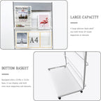 TONGMO Floor-Standing Magazine Rack 4-Layer with Wheels, Brochure Display Stand, High-hardness metal for Exhibitions, Office, and Any Organization Requiring Information Display (Silver)