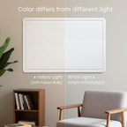 Bulletin Board, 24 x 18 inches Felt Board Decorative Pin Board, Vision Board Cork Board Alternative for Wall, Foldable Photo Board Self-Adhesive Vision Board with 20 Pushpins - White