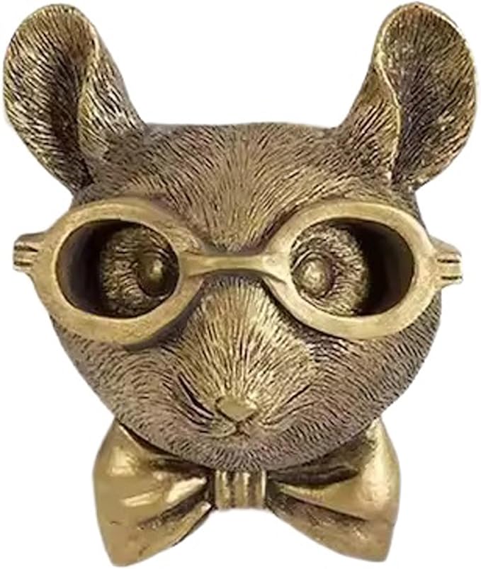 UITWMKTG Gold Animal Head Wall Decor Wall Sculpture Home Decor Statue for Living Room Office Bedroom Modern Decor for Men Women Rat