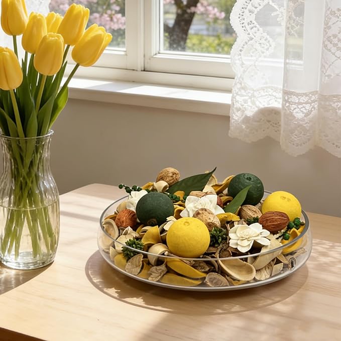 Spring Potpourri Bag,Tulip Scented Potpourri Bowl Filler, Yellow Decorative Dried Flower, Bathroom Vase Decor(20 oz)