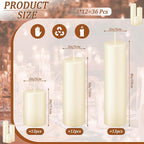 Ivroy Pillar Candles Bulk Set of 36，Hurricane Candles，3 Different Lengths 2 x 3/6/8 Inch (12 Each)，Dripless Unscented Smokeless，Gives You a Better Atmosphere When Organizing an Event Party.