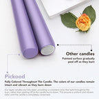 New Burning Formula Unscented Dripless 12-Inch Taper Candles Set of 12 - Lavender, for Wedding, Dinner - Smokeless, Long Burning - Hand Poured, Colored Tall Candlesticks - Lavanda