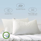 Memory Foam Pillows for Sleeping Adjustable Breathable Bed Pillow for Side, Back, and Stomach Sleepers Washable Pillow Cover Dream Cloud King Size 18X34 in