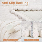 Couch Cover for Dogs, Non Slip Fuzzy Pet Couch Covers for Sofa,Couch Covers for Sofa Pet Friendly,Thick Soft Sofa Slipcovers Cushion Protector(White, 28 x 83/70 x 210cm)