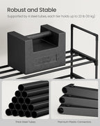 SONGMICS Shoe Rack, 10-Tier Shoe Organizer, Metal Storage Shelf, Upright or Upside Down, for 11-22 Pairs, for Entryway, 11.8 x 17.7 x 68.5 Inches, Black ULSA25BK