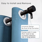 Curtain Rods for Windows 16 to 48 or 60 Inches Max Adjustable Length 1 Inch Diameter Window Curtain Rod with Aluminium End Cap, Antique Bronze