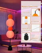 Lightdot RGB& 3000K Floor Lamp with Touch Control, Dimmable Colors Temperature, Globe Modern Floor Lamp with Smart Bulb Included, Orange Standing Lamps for Living Room/Sofa Beside/Corner Decor