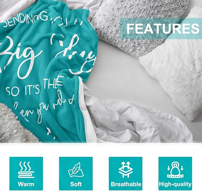 Pubrave Gifts for Women, Thinking of You/Cheer Up/Inspirational Gifts for Christmas/Birthday/Get Well, Hug/Love Blanket Teal 60x50in