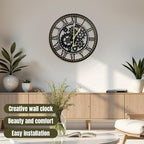 16 Inch Wall Clock, Gear Clock, Silent Non Ticking, Battery Operated Large Wall Clocks for Living Room Decor, Kitchen, Office (Vintage Industrial Steampunk)