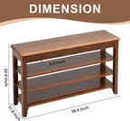 Shoe Storage Bench for Entryway - 4 Tier Shoe Rack for Front Door Entrance, Rubberwood Shoe Rack with Bench Height Adjustable, Entryway Bench with Shoe Storage for Any Room (Walnut, 39.4" W)