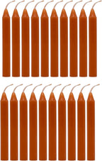 Alternative Imagination Brown Chime Candles - 20 Pack of Unscented 4 Inch Mini Taper Candles - Dripless Long Burning Ritual Candles for Meditation, Spell Work, Birthdays, Ceremonies & Home Decor