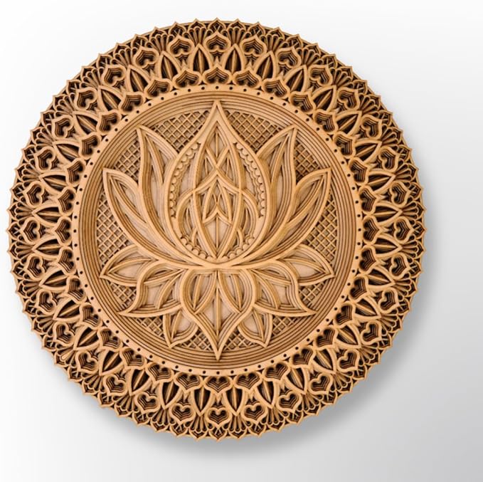 Multilayer Wooden Mandala Wall Art | Handcrafted 8-Layered Bohemian Hanging Decoration for Home, Bedroom, Living Room, Meditation & Spiritual Spaces | Classic Wooden Mandala Wall Hanging Decor