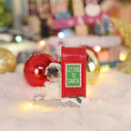 NINIPAPA Christmas Village Accessories Santa's Mailbox Villages Sets for Christmas Decoration Cute Resin Christmas Ornaments with Doggy Reading Letter