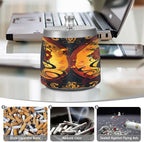 Girl Day Of The Dead Ashtray with Lid, Outdoor Ashtrays for Patio, Stainless Steel Ashtray Odorless Smokeless for Home Office Balcony