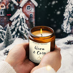 4 Pack Winter Candles - 28oz Soy Candle Set, Winter Scented Candles with Apple Cinnamon, Fir Balsam, Mulled Cider, Sandalwood – Holiday Candle Gifts for Women,New Years Home Decor & Valentines Day